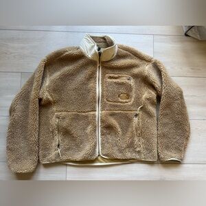 The North Face Tan Extreme Pile Full Zip Sherpa Fleece Jacket in Tan, Size L